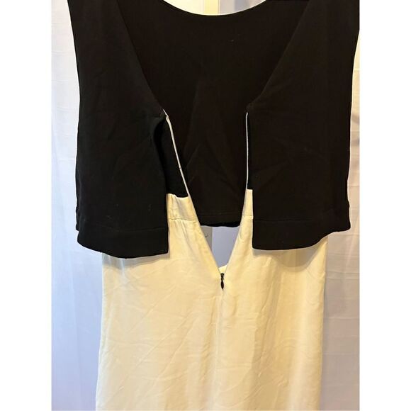 ALC Dip Dye Cutout Midi Dress Black Off White 2014 Large Sleeveless Silk - Picture 5 of 13